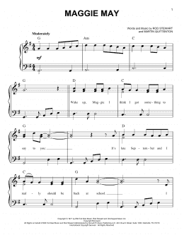 page one of Maggie May (Easy Piano)