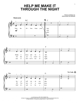 page one of Help Me Make It Through The Night (Very Easy Piano)