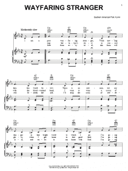 page one of Wayfaring Stranger (Piano, Vocal & Guitar Chords (Right-Hand Melody))