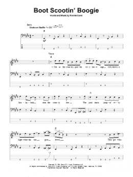 page one of Boot Scootin' Boogie (Bass Guitar Tab)