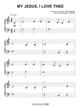 page one of My Jesus, I Love Thee (Beginning Piano Solo)