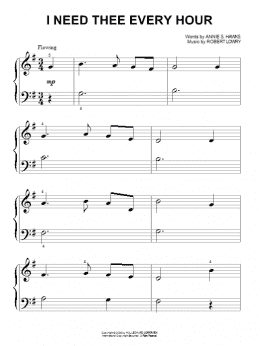 page one of I Need Thee Every Hour (Beginning Piano Solo)