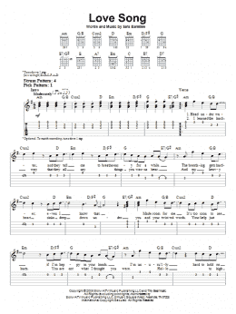 page one of Love Song (Easy Guitar Tab)