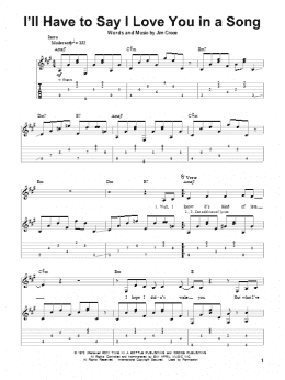 page one of I'll Have To Say I Love You In A Song (Guitar Tab (Single Guitar))