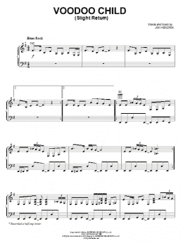 page one of Voodoo Child (Slight Return) (Piano, Vocal & Guitar Chords (Right-Hand Melody))