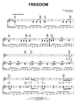 page one of Freedom (Piano, Vocal & Guitar Chords (Right-Hand Melody))