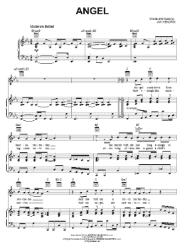 page one of Angel (Piano, Vocal & Guitar Chords (Right-Hand Melody))