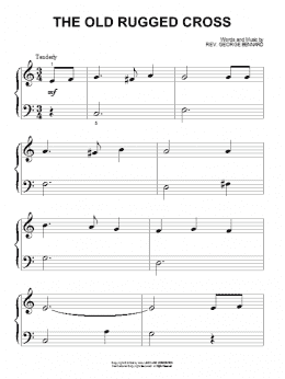 page one of The Old Rugged Cross (Beginning Piano Solo)