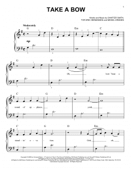 page one of Take A Bow (Easy Piano)