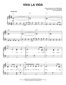 page one of Viva La Vida (Easy Piano)