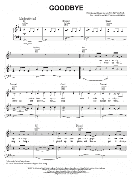 page one of Goodbye (Piano, Vocal & Guitar Chords (Right-Hand Melody))