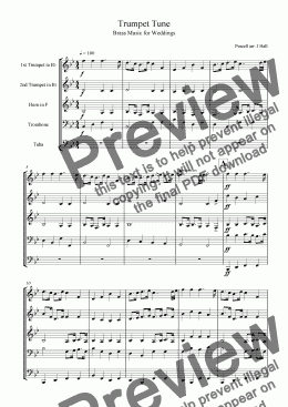 page one of Purcell Trumpet Tune - Brass music for Weddings