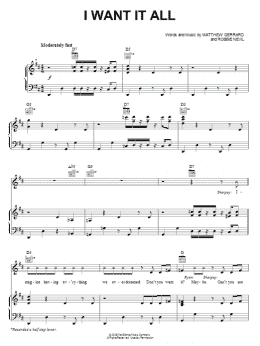 page one of I Want It All (Piano, Vocal & Guitar Chords (Right-Hand Melody))