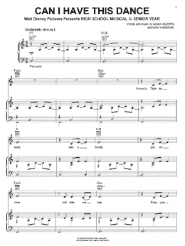 page one of Can I Have This Dance (Piano, Vocal & Guitar Chords (Right-Hand Melody))