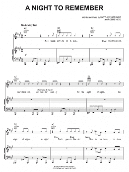 page one of A Night To Remember (Piano, Vocal & Guitar Chords (Right-Hand Melody))