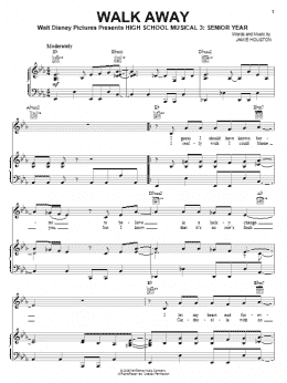 page one of Walk Away (Piano, Vocal & Guitar Chords (Right-Hand Melody))