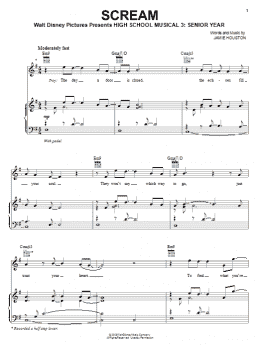 page one of Scream (Piano, Vocal & Guitar Chords (Right-Hand Melody))