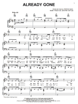 page one of Already Gone (Piano, Vocal & Guitar Chords (Right-Hand Melody))