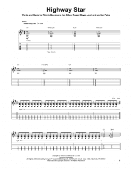 page one of Highway Star (Guitar Tab (Single Guitar))