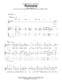 page one of Runaway (Guitar Tab)