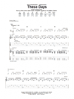 page one of These Days (Guitar Tab)