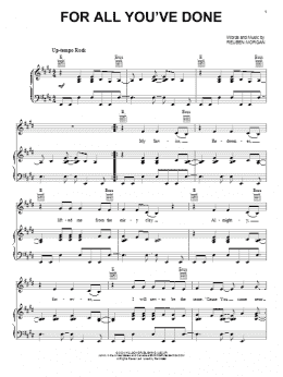 page one of For All You've Done (Piano, Vocal & Guitar Chords (Right-Hand Melody))