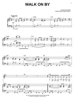 page one of Walk On By (Piano & Vocal)