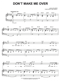 page one of Don't Make Me Over (Piano & Vocal)