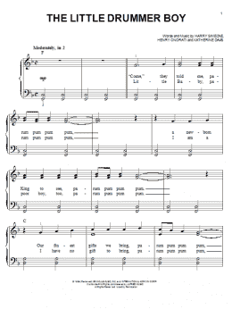 page one of The Little Drummer Boy (Very Easy Piano)