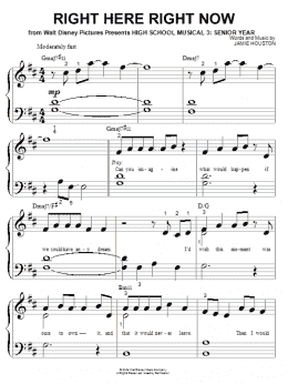 page one of Right Here Right Now (Big Note Piano)