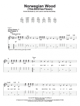 page one of Norwegian Wood (This Bird Has Flown) (Easy Guitar Tab)