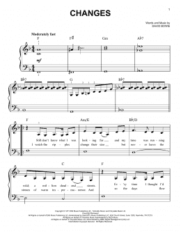 page one of Changes (Very Easy Piano)