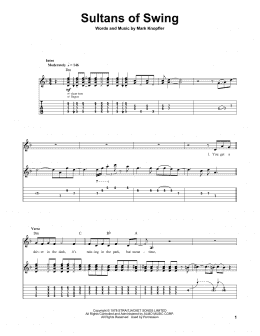 page one of Sultans Of Swing (Guitar Tab (Single Guitar))