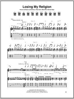 page one of Losing My Religion (Guitar Tab)