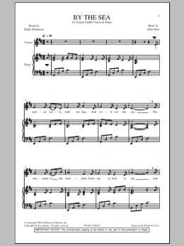 page one of By The Sea (Unison Choir)