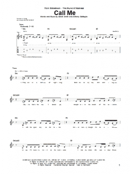 page one of Call Me (Guitar Tab)