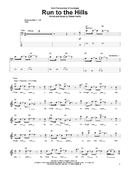 page one of Run To The Hills (Bass Guitar Tab)