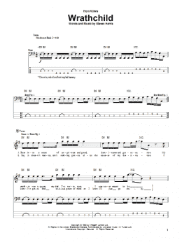 page one of Wrathchild (Bass Guitar Tab)