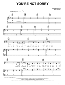 page one of You're Not Sorry (Piano, Vocal & Guitar Chords (Right-Hand Melody))