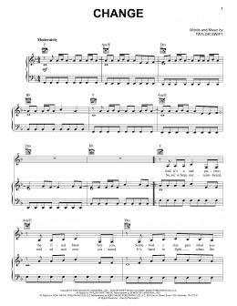 page one of Change (Piano, Vocal & Guitar Chords (Right-Hand Melody))