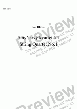 page one of STRING QUARTET No.1