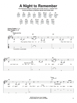 page one of A Night To Remember (Easy Guitar Tab)