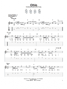 page one of Ohio (Easy Guitar Tab)