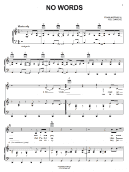 page one of No Words (Piano, Vocal & Guitar Chords (Right-Hand Melody))