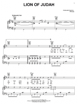 page one of Lion Of Judah (Piano, Vocal & Guitar Chords (Right-Hand Melody))