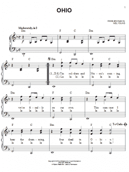 page one of Ohio (Easy Piano)