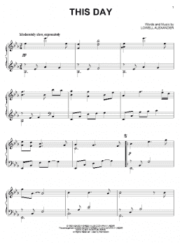 page one of This Day (Piano Solo)