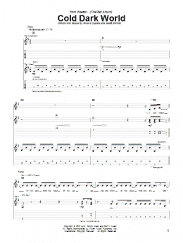 page one of Cold Dark World (Guitar Tab)