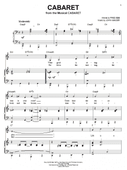 page one of Cabaret (Piano & Vocal)