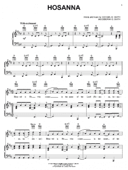 page one of Hosanna (Piano, Vocal & Guitar Chords (Right-Hand Melody))